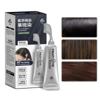New Black Hair Dye Shampoo With Comb Black Hair Dye Fruit Dyeing Instant Hair Dye Cream To Cover Permanent Hair Dye 80ml