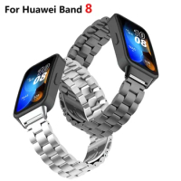 Metal band for Huawei Smart Band 8 solid metal tri-bead stainless steel band for Huawei Band 8 replacement band