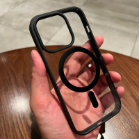 Simple magnetic charging iPhone15promax phone case iPhone14plus/13mini/ Drop proof 11 transparent ca