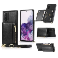 for Samsung Galaxy S22 Note 20 S21 S20 FE Ultra A90 S10 S9 Plus Case Crossbody Wallet Bag Rope Lanyard Holder Strap Cover Shell