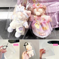 PVC Doll Raincoat Cute High-definition Dustproof Transparent Bag Doll Outing Bag Labubu