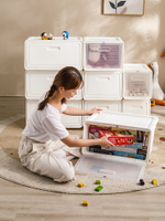 玩具收納箱前開式家用翻蓋儲物箱衣服整理箱裝書本零食收納盒