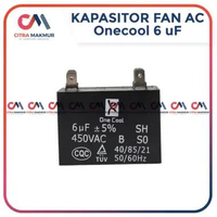 Kapasitor Fan AC 6 uf Kaki 4 mikro Kipas angin Dinamo Blower Outdoor Mesin kotak 2,5 pk merk Onecool