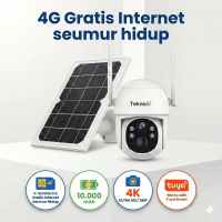 Teknobi Kamera CCTV S52 4G Virtual Sim Card CCTV Tuya Camera Baterai Solar Wireless Outdoor Waterpro