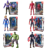 2024 Marvel Spiderman Hulk Ironman Anime Action Figure Toy Christmas Gift Pvc Movable Joints Luminous Doll Collection Model Toy