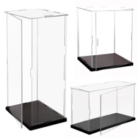 Acrylic Display Case with Door for Collectibles,Assemble Display Box Stand Dustproof Protection Showcase for Action Figures Toys