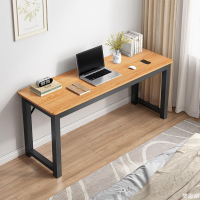 鋼木結構簡約書桌 黃梨木色120x40x74cm(加厚板材 穩固框架)