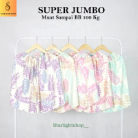 Celana Pendek Wanita Jumbo / Celana Pendek Wanita Selutut / Motif Leaf