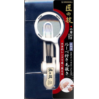 日本綠鐘匠之技鍛造不銹鋼附放大鏡毛拔(附袋,G-1005)