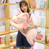 可愛獨角獸抱枕靠墊床頭毛絨靠枕女生睡覺床上粉色超軟大號少女心