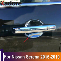 Door Handle Bowl Cover Trims Stickers For Nissan Serena 2016 2017 2018 2019 Chrome Car-styling Exterior Accessories