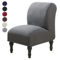 Elastic Accent Chair Slipcover for Living Room Armless Chair Cover Single Seat Sofa Slipcover Solid Color Furniture Protector