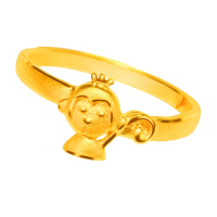 【元大珠寶】買一送金珠黃金戒指9999十二生肖平安猴 純金戒指(0.72錢正負5厘)