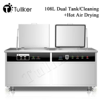 Tullker Ultrasonic Cleaner 108L Dual Tank Rinse Dry System Engine Block Ultrasound Washe Meatl Auto Part DPF Degreaser