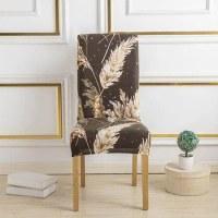 Printed Elastic Chair Cover Four Seasons Hotel Restaurant Modern Minimalist Chair Cover Dining Stool Accent Chair Slipcover