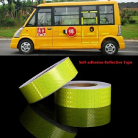 High Visibility DIY Fluorescent Reflective Sticker Automobile Car Motorcycle Decoration 5CM Width Self-adhesive Warning Tape
