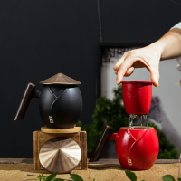 江湖馬克杯過濾辦公杯中式復古陶瓷功夫茶具茶杯創意黑個性水杯
