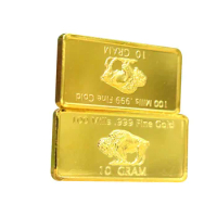 20 pcs/lot C26T Gold Plated Beauty Bar United States Of America 10 Gram Buffalo Bar Collection