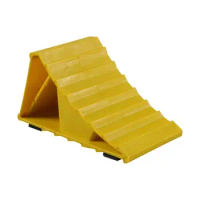 Car Anti Slip Block Anti Slip Yellow Triangular Wheel Stopper Portable Car Ramps With Grooves RV Accessories Tire Support Pad