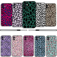 Leopard print Phone Case For Samsung Galaxy S23 S22 S21 S20 Ultra Plus FE S10 Note 20 Plus With Lanyard Cover