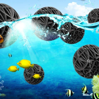 new Aquarium 0.6" Bio Balls Fish for Tank Sump Filter Media Pond Canister Filter Media Use with Media Bag 100pcs