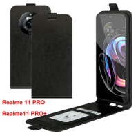 Realme 11 PRO PLUS 5G 10 Realme11 Flip Vertical Case Retro Leather Book Card Slots Holder Cover on Realme 11 PRO+ 10 Phone Bags