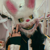 Halloween Bloody Bunny Head Cover Rabbit Bear Cosplay Mask Carnival Costume Headgear Props Dance Horror Mask
