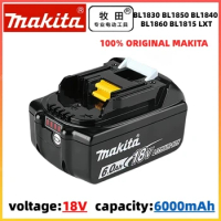 BL1830 Makita Original Rechargeable Battery 18V 6000mAh 18V drill Power tool Replacement lithium Battery BL1860 BL1830 BL1850