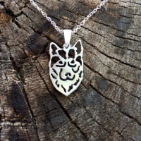 Trendy high quality Siberian Husky pendant necklace women gold silver plated statement necklace men cs go collares