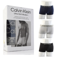 Calvin Klein 凱文克萊 CK 男士內褲 Ultra-Soft Modern 超柔軟 貼身短版平口四角褲(CK 3色組內褲)