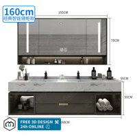 Manufacturer new design plywood bathroom cabinet with LED mirror bathroom vanity