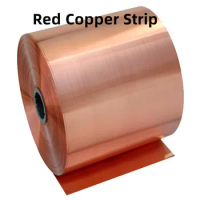 High Purity Red Copper Strip High Electrical Thermal Conductivity Copper Foil Ground Pure Copper Sheet Can Zero-cut Copper Strip