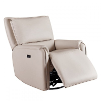 芝華仕頭等艙 科技布 單人搖椅可旋轉無線電動沙發附USB 70381 暖白色 (H014344410)