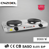 雙盤2000W電熱爐110V&220V歐規雙灶蒸煮炒電熱爐雙加熱實驗室電爐