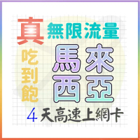 【AOTEX 奧特克斯】4天馬來西亞上網卡真無限高速流量吃到飽(手機卡SIM卡網路卡預付卡)