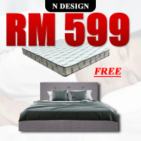 [N Design] Rangka Katil Queen dengan Tilam Queen/ Queen Bedframe with Queen Mattress/ Katil Queen / 