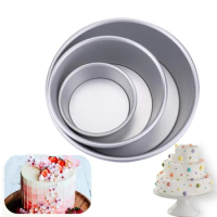4/6/8/10/12inch Tiered Round Cake Mold Non Stick Baking Mould Removable Bottom Aluminum Alloy Cake Pan Set Kitchen Tools