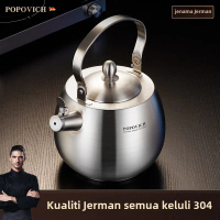 Cerek Keluli Tahan Karat 304, Butik mewah, Lebih Tebal, Sesuai untuk Gas dan Dapur Gas, Kapasiti Bes