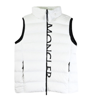 MONCLER 英字LOGO經典雙向拉鍊羽絨背心(白)