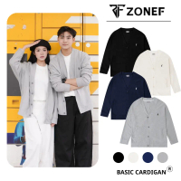 Áo Cardigan Logo Thêu ZONEF STUDIO Phong Cách Hàn Quốc Chất Vải Cotton Tổ Ong ,Khoác Thu Đông Nam Nữ