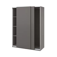 PAX/HASVIK 衣櫃/衣櫥, 深灰色/深灰色, 150x66x201 公分