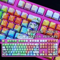 108Keys 98Keys Genshin Impact Nahida Cosplay Keycaps PBT Transparent Anime Keycap Cherry Mechanical Keyboard Decor Accessories