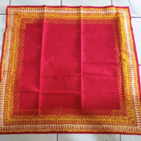 BARU Kain Iket Batik Segi Empat Jawa Timuran - Merah Kuning, 1 meter BISA CODE