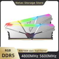 Netac DDR5 7200MHz 4800MHz Memory DIMM RAM 6600 6200 5600 DDR5 Kit 32GB 16GB x2 Dual Channel Desktop DDR5 ECC