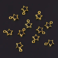 50pcs/lot Lucky Star Charms Pendants 11*8mm Alloy Charms For Making Earrings Necklace Bracelet DIY Jewelry Findings Accessories