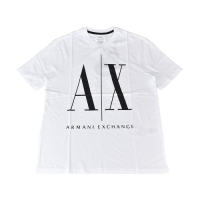 A│X Armani Exchange經典壓印字母LOGO造型純棉短袖T恤(XS/S/M/L/白x黑字)