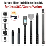 For Insta360 Ace Pro Invisible Selfie Stick for GoPro 12 Insta360 X4 X3 GO3 DJI Action 4 Aluminum Alloy Selfie Stick Accessories