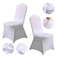 1PC High-end Dining Chair Cover Wedding Party Decoration All-inclusive One-piece Spandex White Chair Cover Elastic Chair Cover