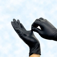 100pcs gloves Nitrile dining laboratory beauty salon dental black civilian examination Nitrile gloves