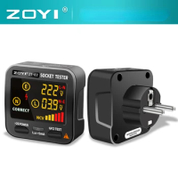 ZOYI ZT-E2/E10 Digital Smart Socket Tester Voltage Test Socket Detector US/UK/EU Plug Ground Zero Line Phase Check Rcd NCV test